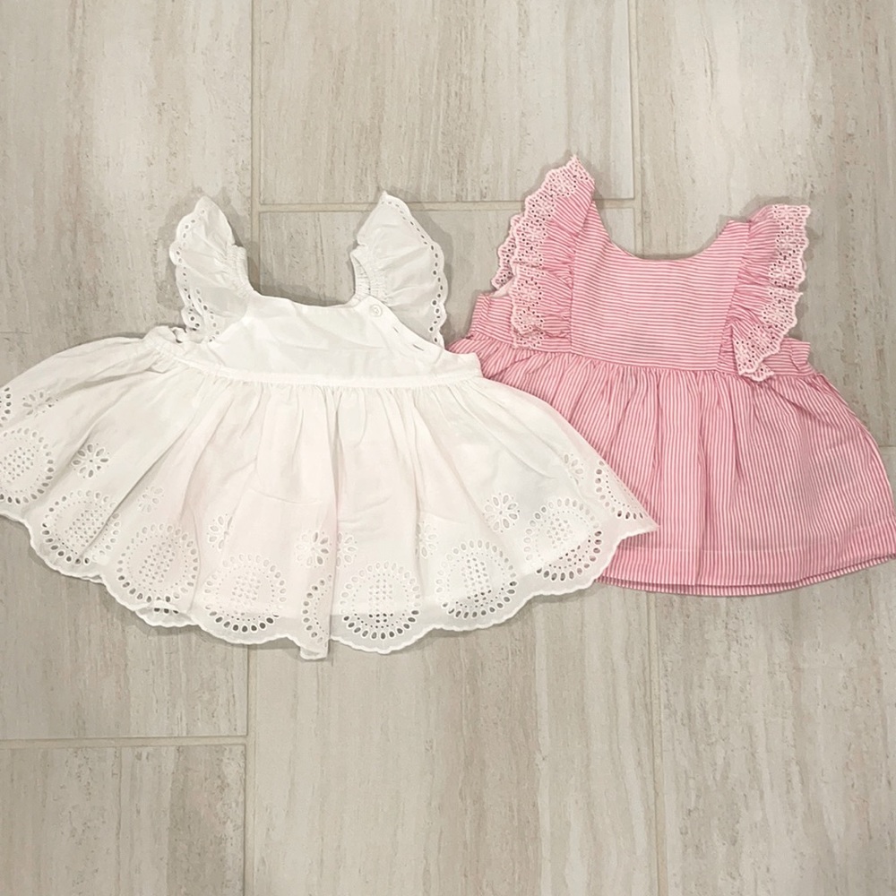 Baby Gap white and pink dresses